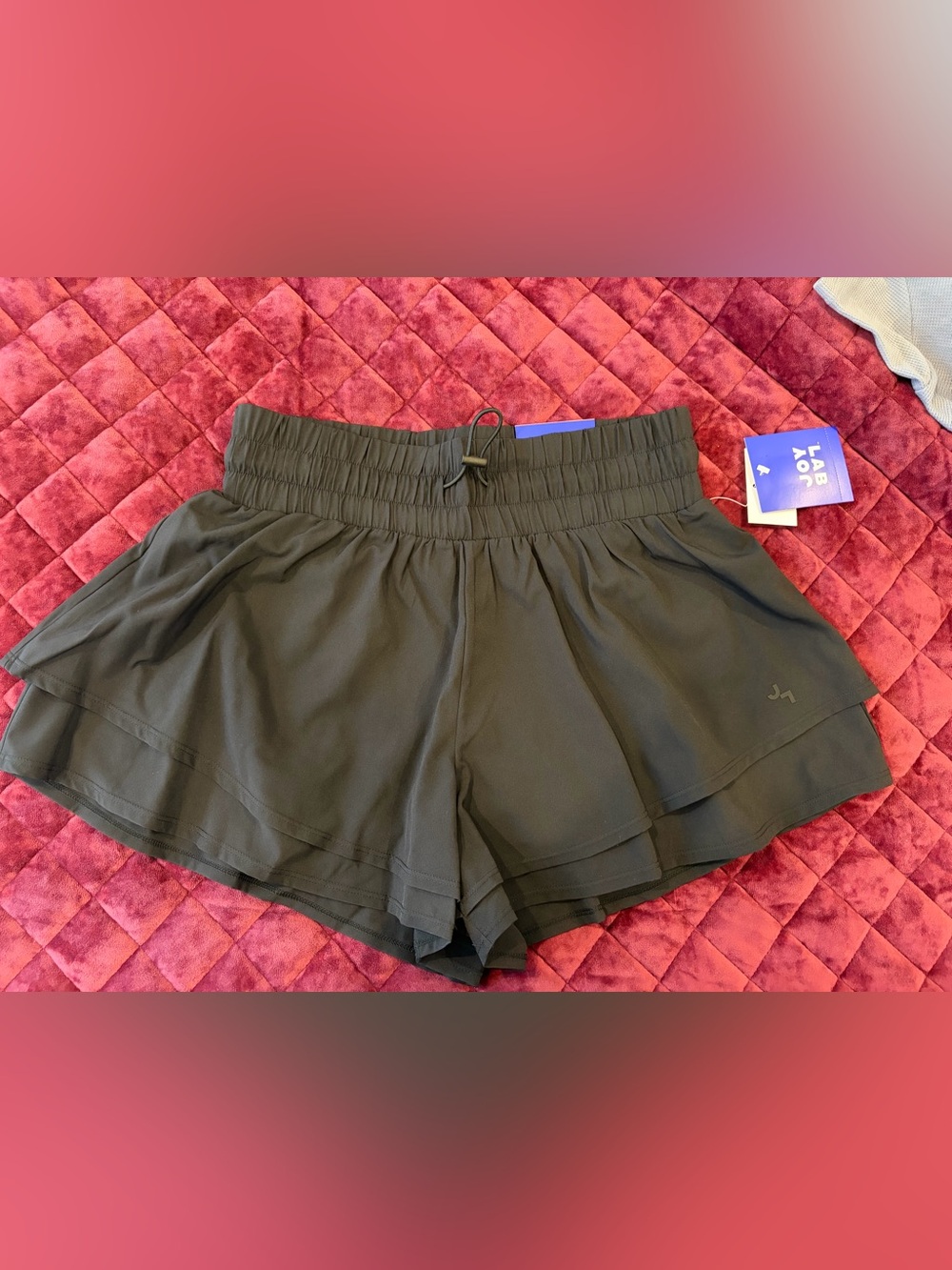 Black Layered Elastic Waist Women's Shorts Joylab